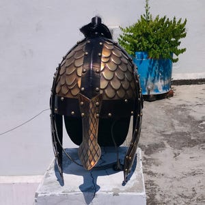 Middeleeuwse Noorse Vikinghelm- Knight Dragon-helm-Viking Normandische helm - Anaconda-helm