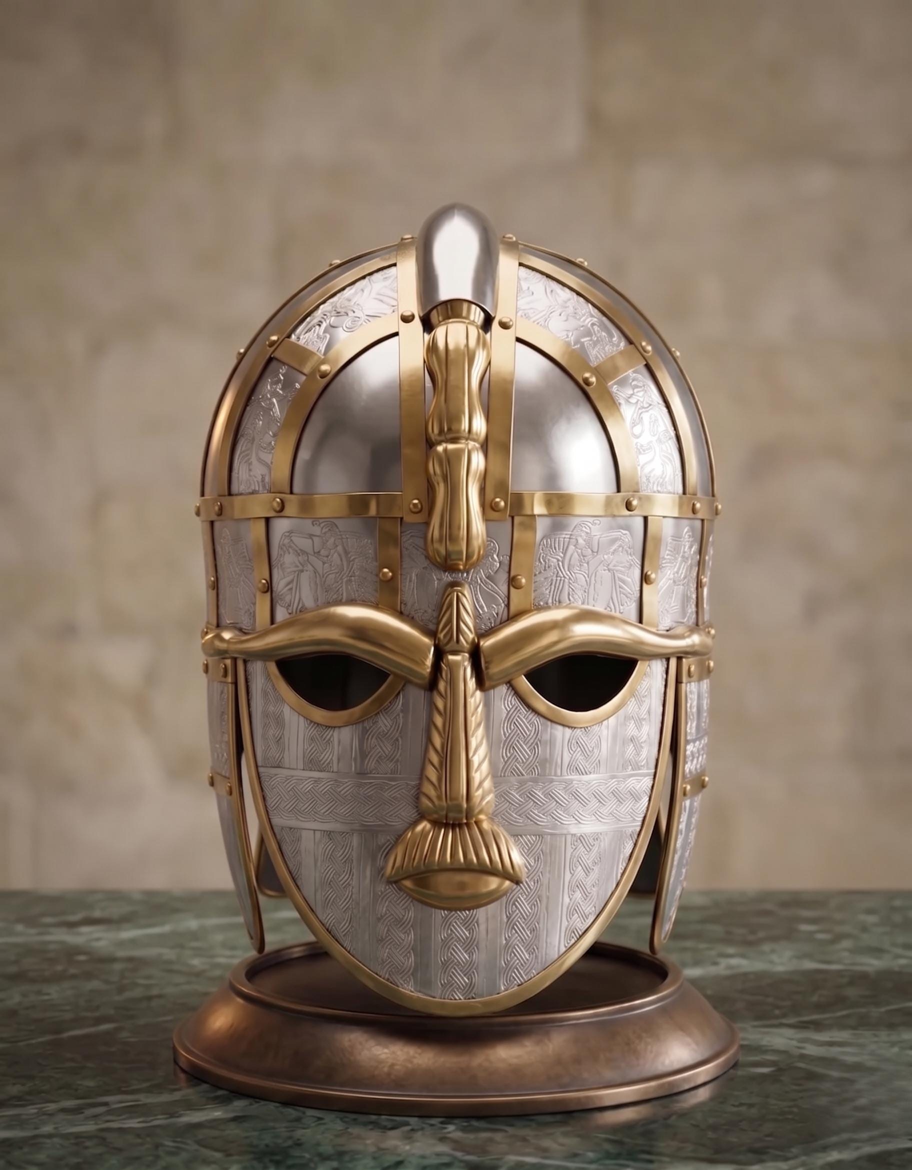 King Rædwald Sutton Hoo Helmet Replica - Anglo-saxon King Raedwald Helmet - Vendel ...