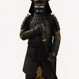 Armadura samurái negra: armadura japonesa usable del período Sengoku