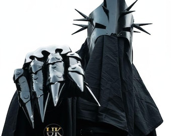 Handmade  Witch King Full Costume | Ring Wraith Costume |  Gauntlets Gloves | Halloween Costume | Gauntlet, Cloak