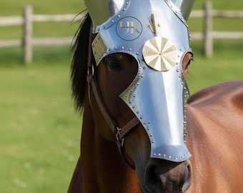 Medieval Knight Horse Armor Mask | Battle Cosplay Helmet