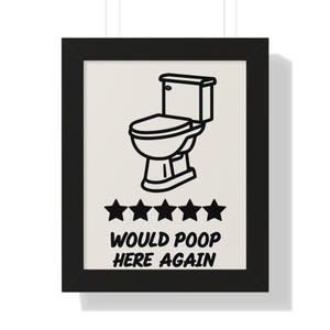 Funny Bathroom Art Print, Framed Vertical Poster, Humorous Toilet Poster, Housewarming Gift, Unique Wall Decor, Funny Gift for Friends