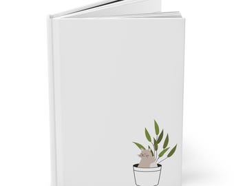 Cat Lover Hardcover Journal Matte, A5 Notebook for Daily Journaling, Bullet Lists, Idea Capturing, On-the-Go Notes, Cute Feline-Themed