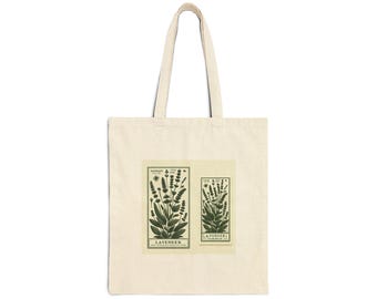 Botanical Cotton Tote Bag - Vintage Floral Canvas Tote, Eco-Friendly Reusable Bag for Farmers Market, Beach, or Everyday Use