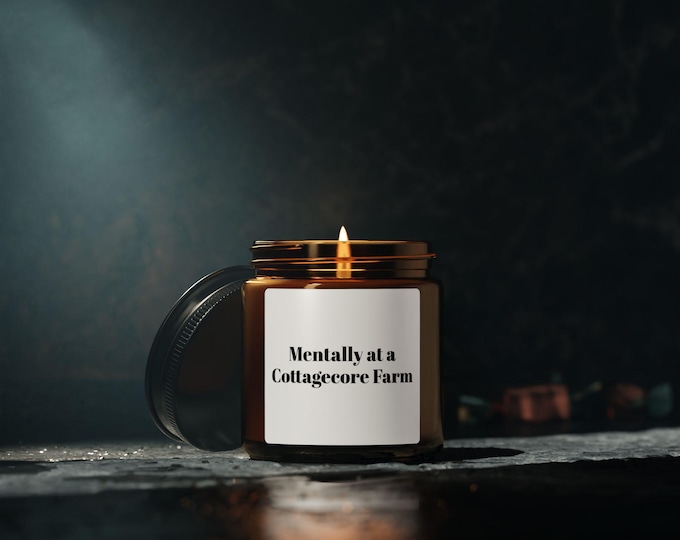 Scented Soy Candle- Mentally at a Cottagecore Farm - Peppered Passionfruit Daydream