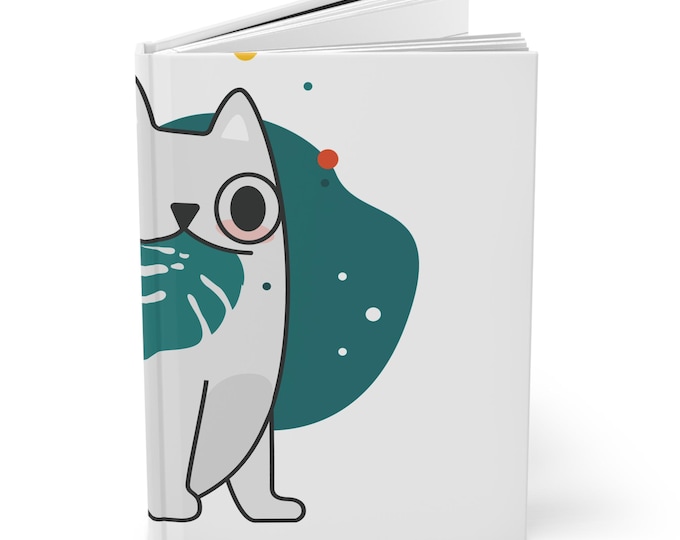 Matte Hardcover Cute Cat Journal - Elegant Matte Laminated Cover, Vibrant Colors, Ideal for Students and Artists
