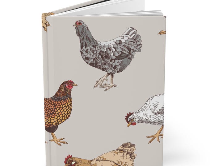 Charming Chicken Hardcover Journal - A5 Notebook for Farm and Garden Lovers, Cottagecore Diary, Chickens and Hens Sketchbook, Rustic Journal