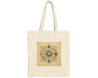 Vintage Floral Cotton Tote Bag - Retro Nature Canvas Tote, Reusable Grocery Bag for Farmers Market, Beach, or Everyday Use