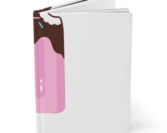 Cute Ice Cream Hardcover Journal, A5 Sketchbook for Kids, Teens, Foodies, Sweet Tooth, Whimsical Ice Cream Cone Popsicle Sprinkle Design