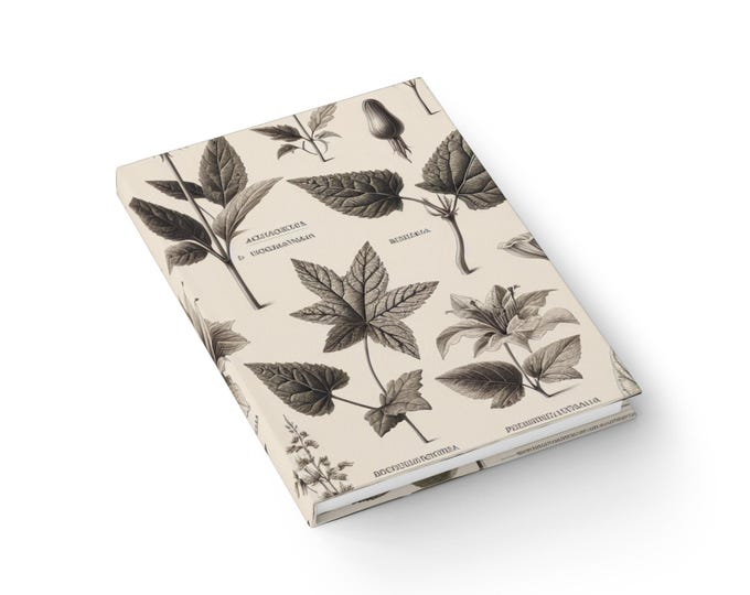 Botanical Ruled Line Journal - Nature Notebook for Journaling, Note-Taking, Creative Writing - Plant Lovers, Cottagecore Fans