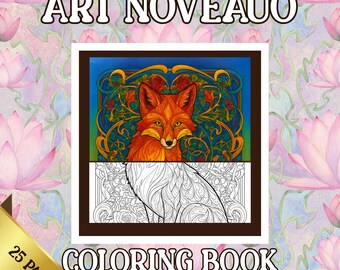 Animals Coloring Book for Adults: 25 Printable Artistic Designs (Instant Download)