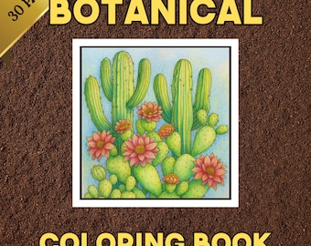 Flowers Coloring Book for Adults: 30 Floral Designs (PDF Printable Instant Download)