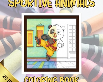 Animals Coloring Book for Kids: 20 Fun Sportive Animals Printable Pages (PDF)