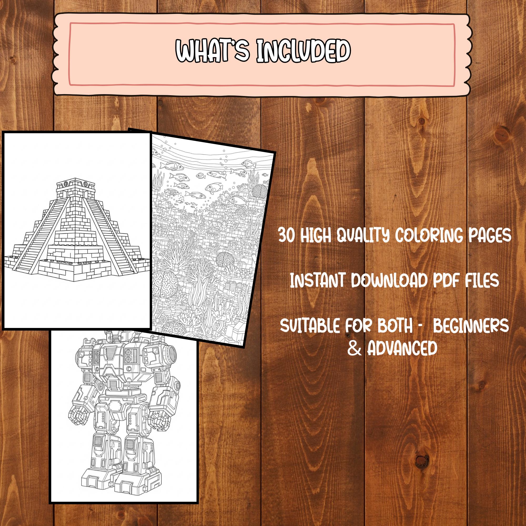 Stackable Building Block Coloring Pages Building Blocks Coloring Book for Kids | 30 Printable Pages | Instant ...