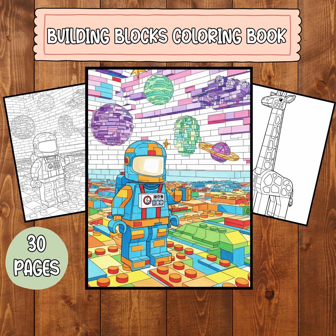 Building Blocks Coloring Book for Kids | 30 Printable Pages | Instant ...