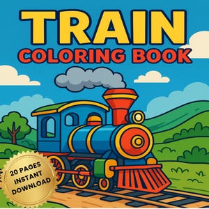 Trains Coloring Book for Kids: Fun Railway Activity (PDF Download, 20 Pages)