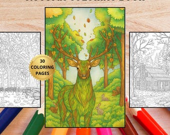 Autumn Coloring Book for Adults: 30 Fall Designs (Printable PDF)