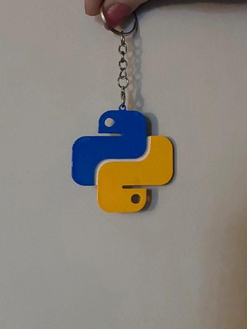 Linux + Python Earrings & Keychain | Computer Science Mascot | Handpainted | 3D-Printed | Software Engineer Gifts | Programmer Present Python