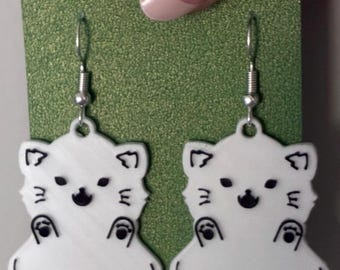 Halloween Cat Earrings | Harvest Accessories | Fall Jewelry | Cat-Themed | Autumn | 3D Printed | Hand-Painted