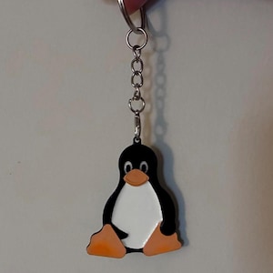 Linux + Python Earrings & Keychain | Computer Science Mascot | Handpainted | 3D-Printed | Software Engineer Gifts | Programmer Present Tux The Penguin