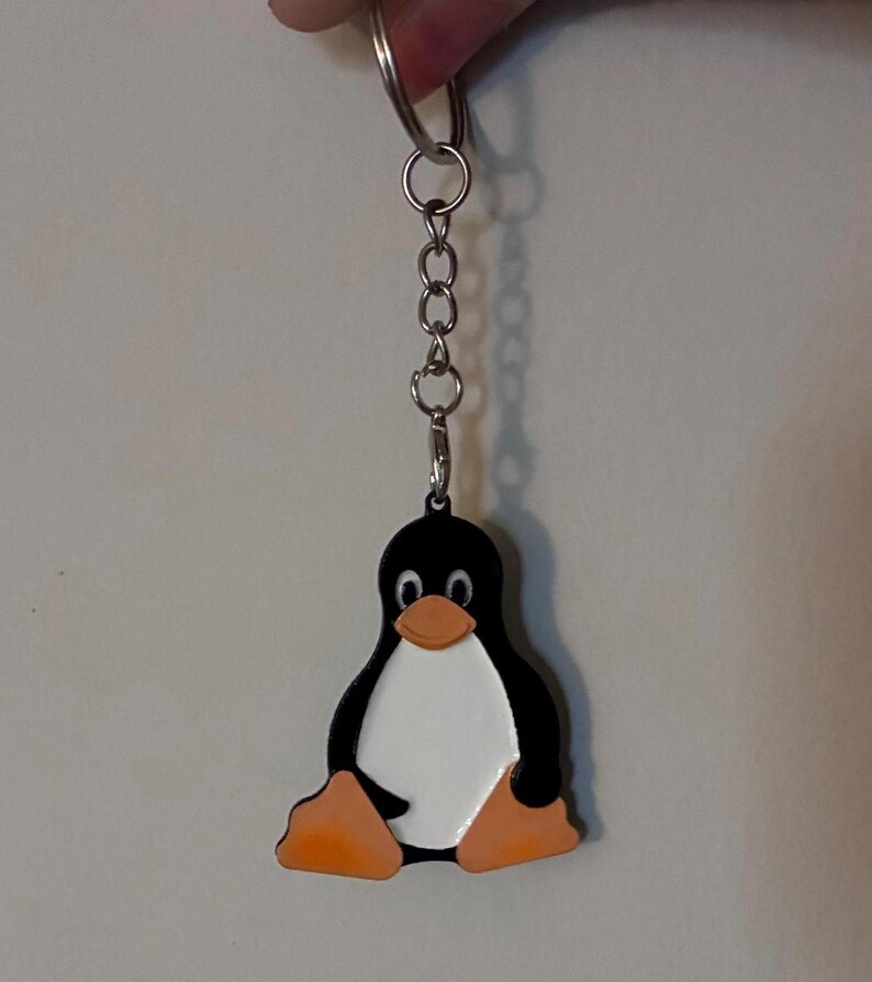 Linux + Python Earrings & Keychain | Computer Science Mascot | Handpainted | 3D-Printed | Software Engineer Gifts | Programmer Present Tux The Penguin