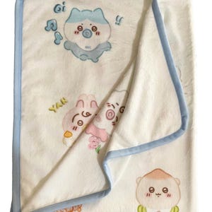 Chiikawa Throw Blanket | Soft Flannel Kawaii Anime Blanket | Bed Sofa Car Travel