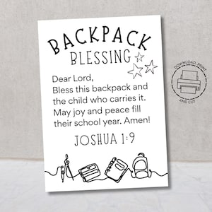 Backpack Blessing Backpack Blessing Tags Backpack Tag Backpack Tags Backpack Prayer Preschool Backpack Bless This Backpack Bookbag Blessing