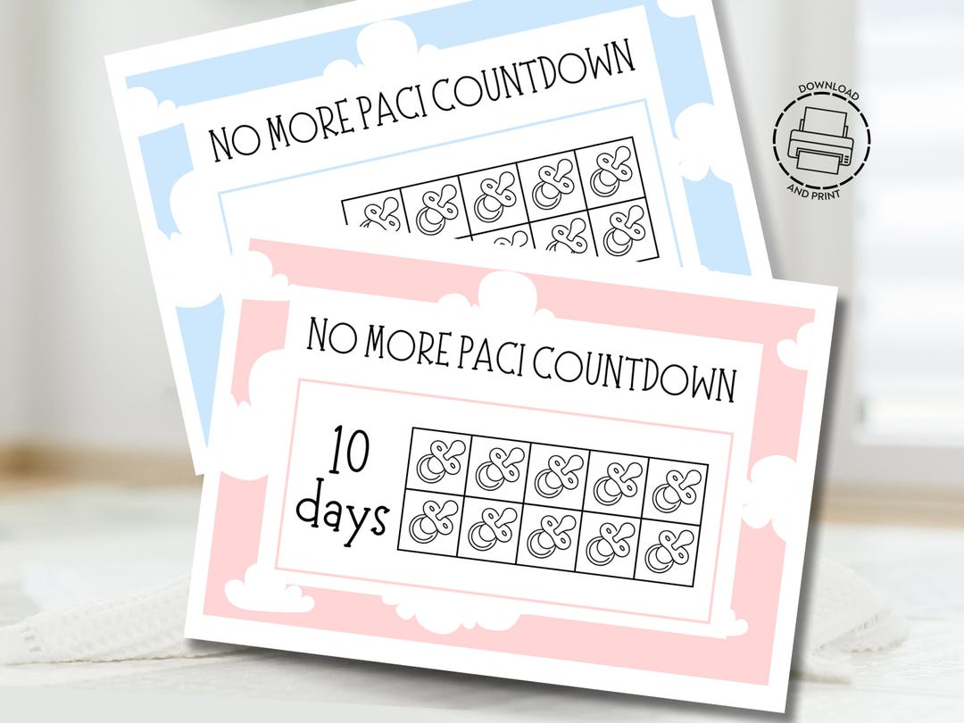 No Pacifier Use Sign No More Paci Countdown Pacifier Weaning Pacifier Quitting Paci Fairy ...