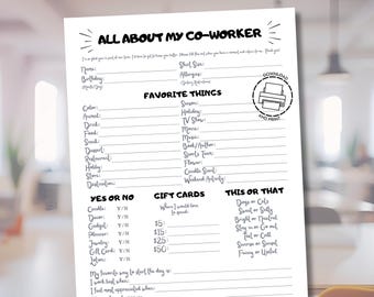 Favorite Things List All About Me Printable Survey Employee Favorites List Team Building Teacher Favorites All About My Teacher Get To Know