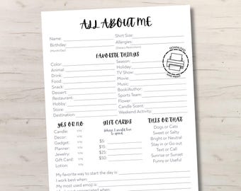Favorite Things List All About Me Printable Survey Employee Favorites List Team Building Teacher Favorites All About My Teacher Get To Know