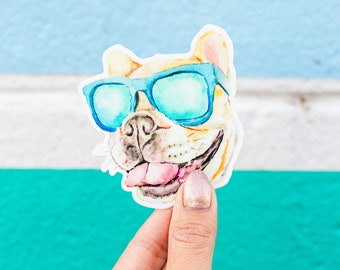 French Bulldog Vinyl Sticker, Frenchie Vinyl Decal, Frenchie Laptop Sticker