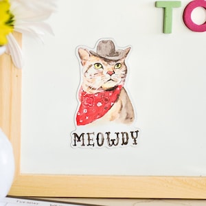 Meowdy Cat Magnet, Texas Magnet, Cowboy Cat, Funny Cat Fridge Magnet, Refrigerator Magnets, Cat Lover Gift image 2