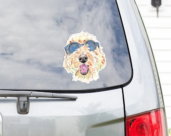 Goldendoodle Vinyl Decal, Golden Doodle Dog Car Decal, Labradoodle Vinyl Sticker