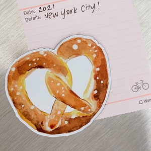 Pretzel Vinyl Magnet, Soft Pretzel Refrigerator Magnet, Philadephia Fridge Magnets, Food Magnets