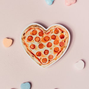 Heart Pizza Sticker, Pepperoni Pizza Valentines, Pizza Vinyl Sticker,  Pizza Decal, Food Sticker, Laptop Decal, Laptop Sticker