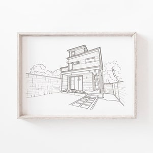 Custom House Illustration, House Portrait, Custom House Drawing, First House, House Print, Home Illustration, Realtor Gift