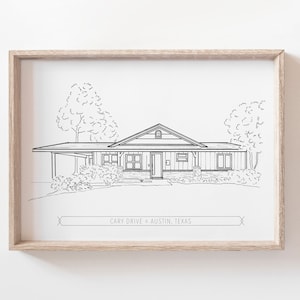 House Drawing, Custom House Drawing, Housewarming Gift, House Portrait, Realtor Closing Gift, Moving Gift, New Home Gift