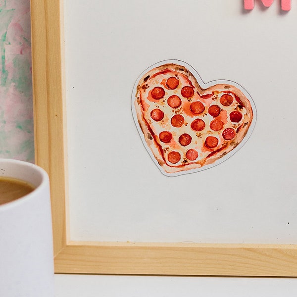 Heart Pizza Magnet, Pepperoni Pizza Valentines, Pizza Fridge Magnet, Foodie Refrigerator Magnet, Pizza Lover Gift