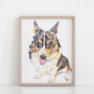 Cardigan Corgi Watercolor Print, Corgi Giclée Dog Print, Corgi Wall Art, Corgi Illustration, Corgi Art Print, Cardigan Corgi Gift