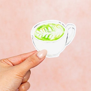 Matcha Latte Vinyl Sticker, Matcha Green Tea, Matcha Waterproof Sticker, Laptop Stickers, Water Bottle Stickers, Matcha Lover Gift,