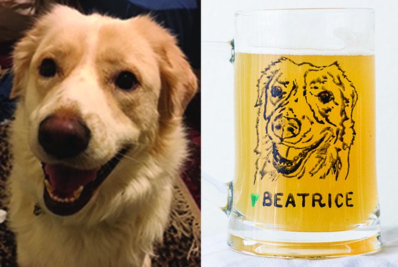Dog Beer Mug, Beer Lover Gift, Dog Lover Gift, Personalized Beer Mug, Custom Beer Mug, Dates, Gift from Wife, Beer Gifts image 3
