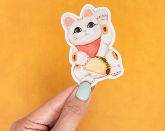 Maneki Neko Refrigerator Magnet, Japanese Lucky Cat Magnet, Good Luck Texas Magnet