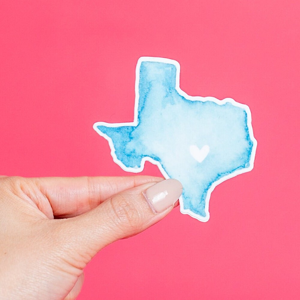Vinyl Texas State Sticker Texas Stickers Texas Decal Etsy