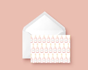 Rosé Greeting Card, Rosé Watercolor Card, Rosé All Day, Wine Greeting Card, Blank Greeting Card, Girlfriends Card, Bridesmaid Card
