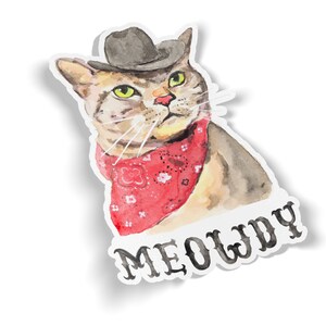 Meowdy Cat Vinyl Sticker, Cowboy Cat Decal, Texas Decal, Texas Vinyl Stickers, Texas Laptop Sticker, Gift for Cat Lover image 4