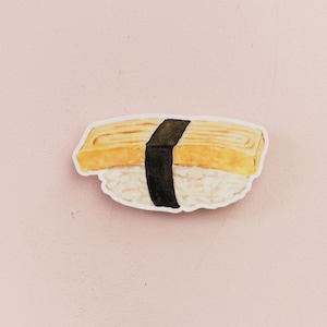 Cute Sushi Sticker, Tamago Egg Sushi Vinyl Sticker, Asian Food Lover Gift, Asian Food Sticker