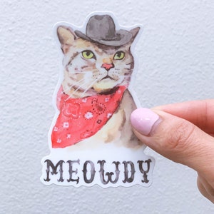 Meowdy Cat Vinyl Sticker, Cowboy Cat Decal, Texas Decal, Texas Vinyl Stickers, Texas Laptop Sticker, Gift for Cat Lover image 6