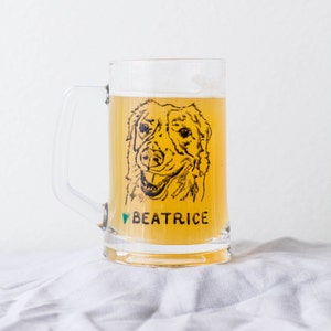 Dog Beer Mug, Beer Lover Gift, Dog Lover Gift, Personalized Beer Mug, Custom Beer Mug, Dates, Gift from Wife, Beer Gifts image 1