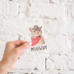 Meowdy Cat Vinyl Sticker, Cowboy Cat Decal, Texas Decal, Texas Vinyl Stickers, Texas Laptop Sticker, Gift for Cat Lover image 5