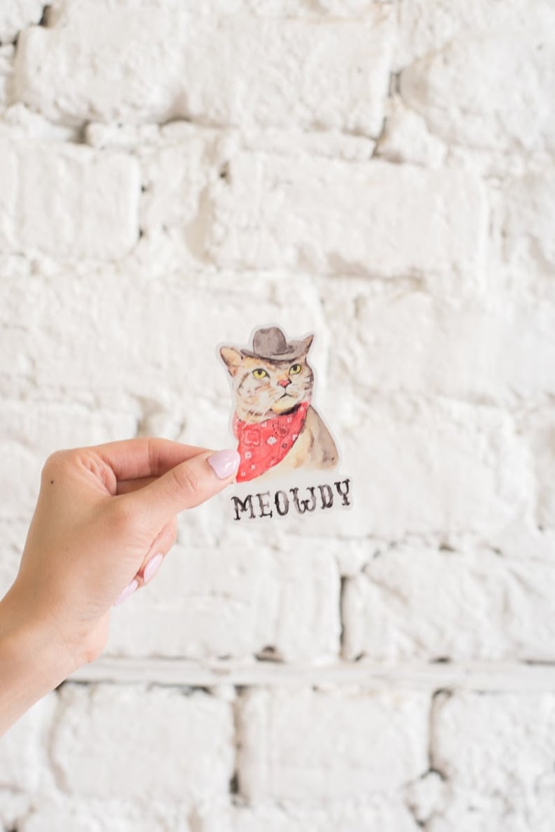 Meowdy Cat Vinyl Sticker, Cowboy Cat Decal, Texas Decal, Texas Vinyl Stickers, Texas Laptop Sticker, Gift for Cat Lover image 5